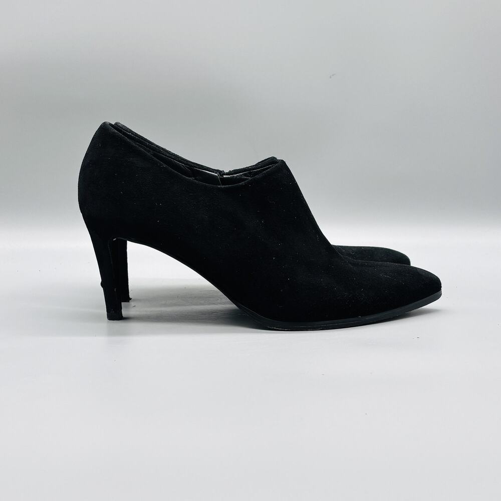 Stuart Weitzman Shoes Womens 9 Black Suede High Heel Ankle Booties Pointed Toe